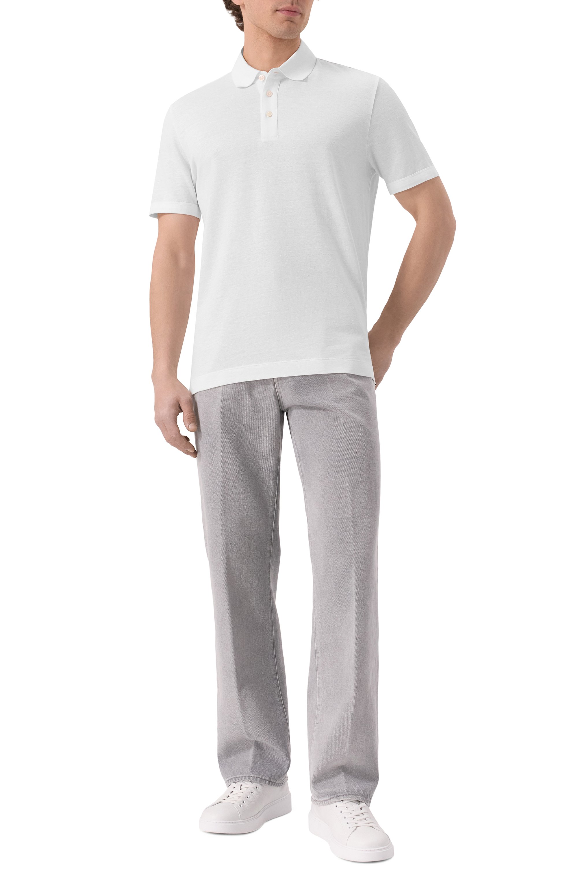 Поло из хлопка и льна BOSS, арт. 50537501, фото 2