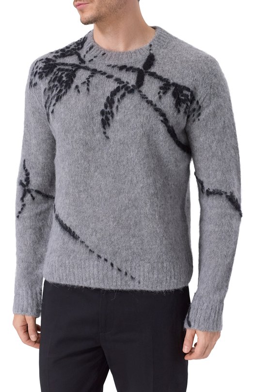 Шерстяной свитер Dries Van Noten 021228-2709-804 Серый  021228-2709-804 Фото 3