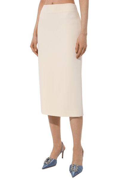Юбка из шелка и вискозы ELIE SAAB кремового цвета по цене 119000 руб., арт. SK018N, фото 3 Юбка из шелка и вискозы ELIE SAAB, арт. SK018N, фото 3