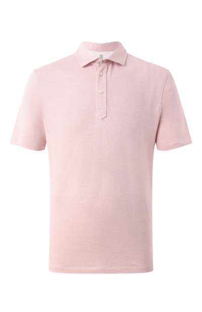 Мужское поло из хлопка и льна BRUNELLO CUCINELLI, арт. MW8623936