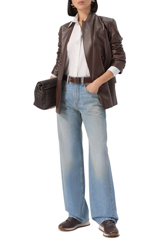 Кожаные кроссовки Brunello Cucinelli MZSKG3025P Коричневый  MZSKG3025P Фото 2