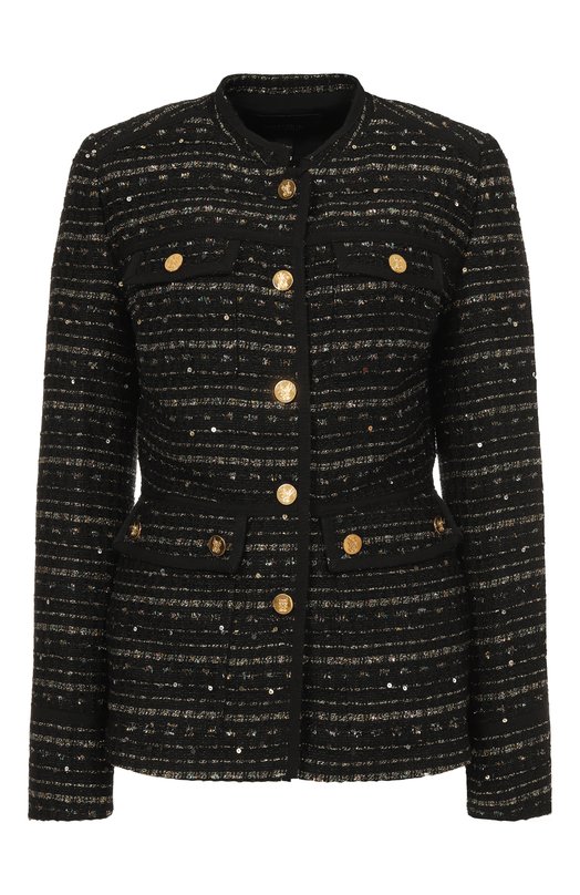 Твидовый жакет Giambattista Valli 25FWPVCA6034/03LIN Чёрный 25FWPVCA6034/03LIN
