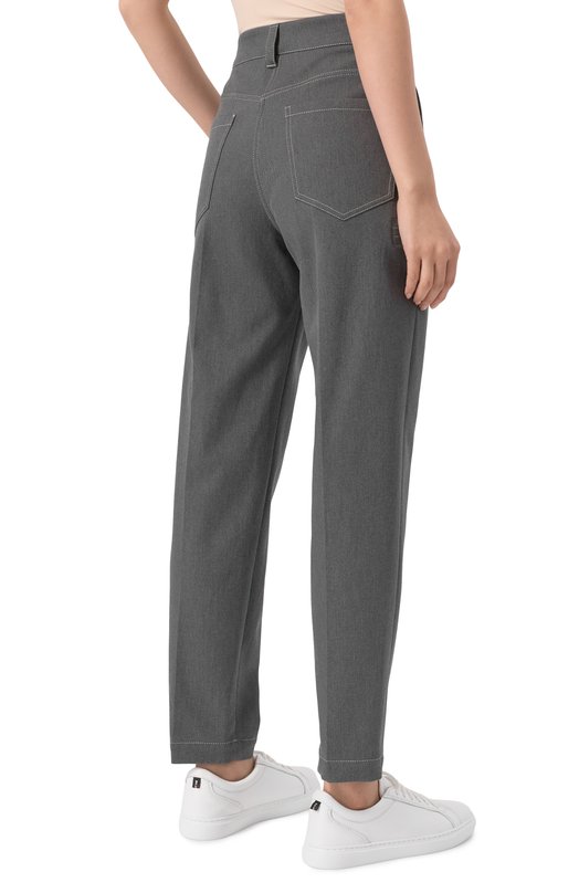 Хлопковые брюки Brunello Cucinelli MA126P8873 Серый  MA126P8873 Фото 4