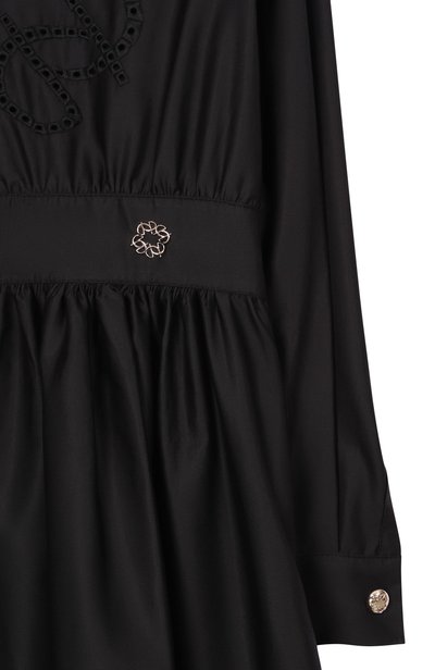 Хлопковое платье ELIE SAAB JUNIOR черного цвета по цене 96200 руб., арт. EFAB127 MX/TS0724RIC06, фото 3 Хлопковое платье ELIE SAAB JUNIOR, арт. EFAB127 MX/TS0724RIC06, фото 3