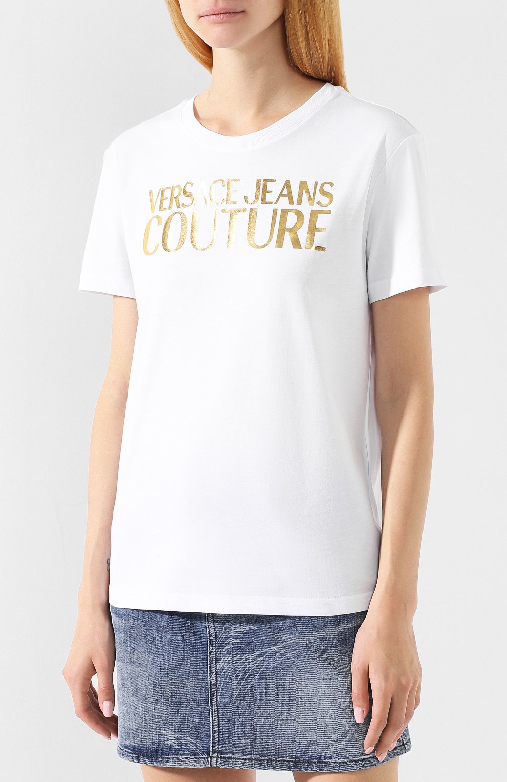 Хлопковая футболка VERSACE JEANS COUTURE, арт. B2HUA7GT-UDP613 L0G0 G0LD/36255, фото 3