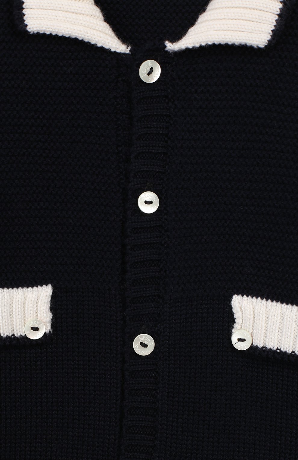 Шерстяной комбинезон BABY T темно-синего цвета по цене 10650 руб., арт. 19AI021T/1M-12M, фото 3 Шерстяной комбинезон BABY T, арт. 19AI021T/1M-12M, фото 3