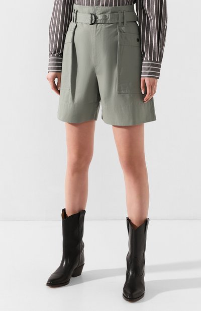 Хлопковые шорты ISABEL MARANT ETOILE зеленого цвета по цене 27150 руб., арт. SH0289-20P014E/ZAYNA, фото 3 Хлопковые шорты ISABEL MARANT ETOILE, арт. SH0289-20P014E/ZAYNA, фото 3