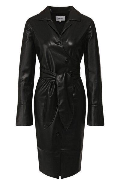 Женское платье с поясом NANUSHKA, арт. AILSA_BLACK_VEGAN LEATHER