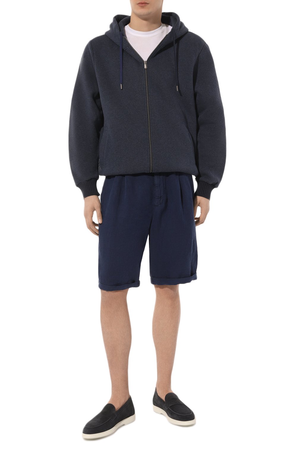 Замшевые пенни-лоферы DOUCAL'S темно-синего цвета по цене 42900 руб., арт. DU3275EDWIUY106PB15, фото 2 Замшевые пенни-лоферы DOUCAL'S, арт. DU3275EDWIUY106PB15, фото 2