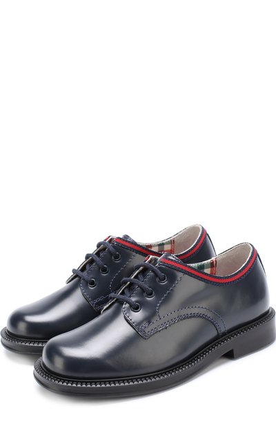 Кожаные дерби с контрастной отделкой GUCCI, арт. 477537/D7310, фото 1