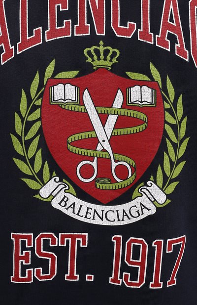 Хлопковый свитшот BALENCIAGA синего цвета по цене 111000 руб., арт. 676629/TLV90, фото 5 Хлопковый свитшот BALENCIAGA, арт. 676629/TLV90, фото 5