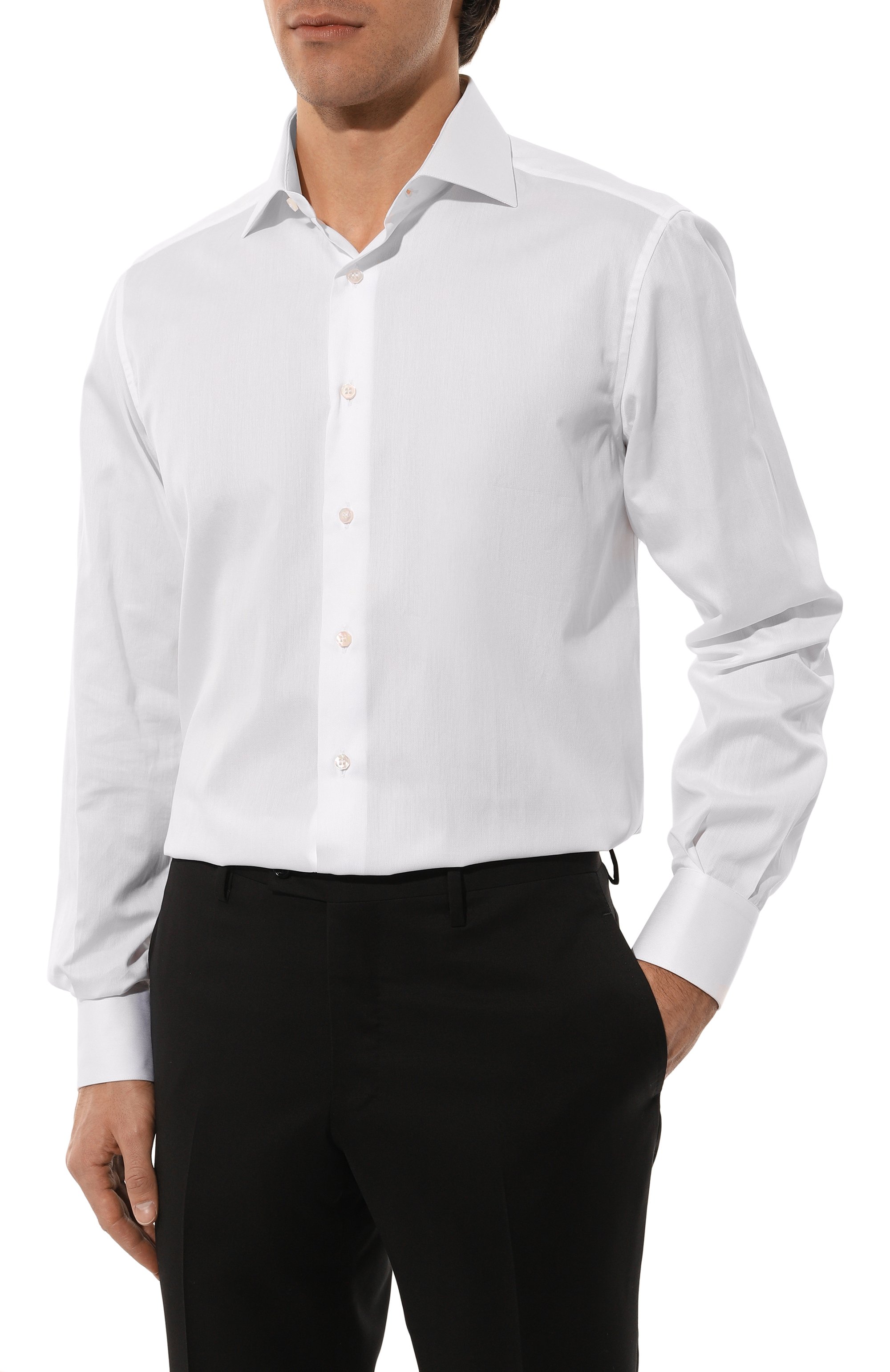 Хлопковая сорочка STEFANO RICCI белого цвета по цене 86000 руб., арт. MC000540/A504, фото 3 Хлопковая сорочка STEFANO RICCI, арт. MC000540/A504, фото 3