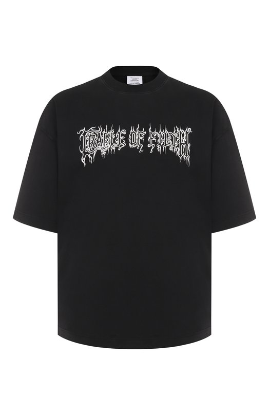 Хлопковая футболка VETEMENTS UCF76TR100B/1000 LIGHT JERSEY Чёрный UCF76TR100B/1000 LIGHT JERSEY