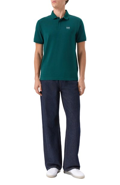 Хлопковое поло EA7 зеленого цвета по цене 11600 руб., арт. 7M000901/AF10373, фото 2 Хлопковое поло EA7, арт. 7M000901/AF10373, фото 2