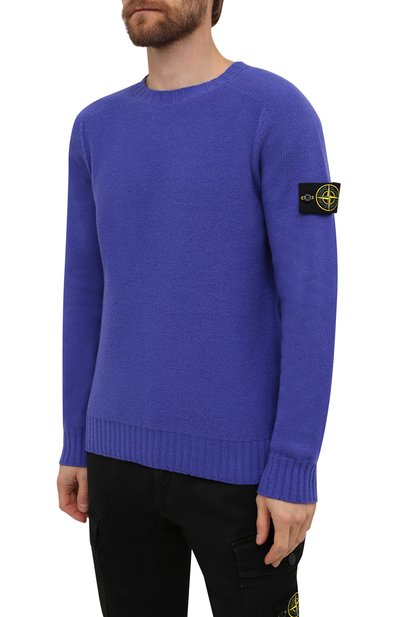 Шерстяной свитер STONE ISLAND синего цвета по цене 24350 руб., арт. 7515505A3, фото 3 Шерстяной свитер STONE ISLAND, арт. 7515505A3, фото 3