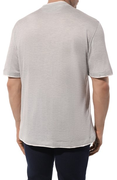 Футболка из шелка и хлопка BRUNELLO CUCINELLI, арт. MD8217427, фото 4