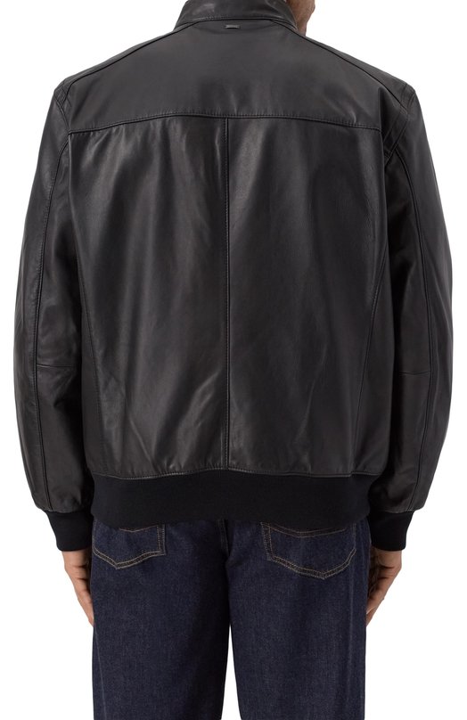 Кожаный бомбер Windsor B0RELL03-L/1300145/62 Чёрный  B0RELL03-L/1300145/62 Фото 4