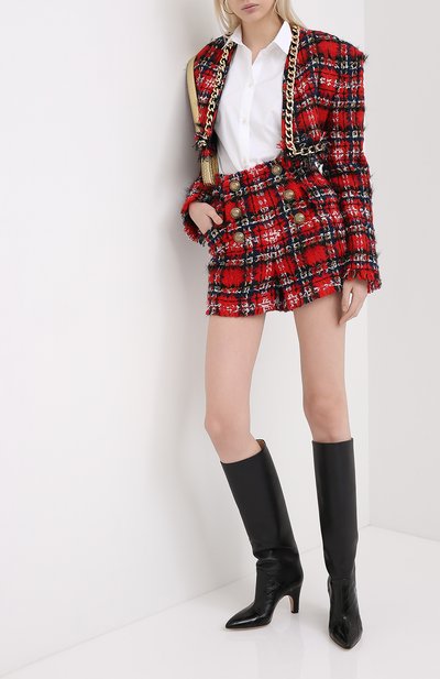 Шорты BALMAIN красного цвета по цене 106500 руб., арт. UF15002/W076, фото 2 Шорты BALMAIN, арт. UF15002/W076, фото 2