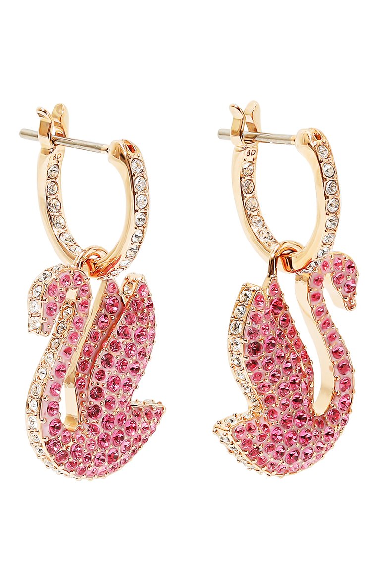 Женские серьги swan SWAROVSKI розового цвета, арт. 5647544 | Фото 3 (Региональные ограничения белый список (Axapta Mercury): Не проставлено; Нос: Не проставлено; Материал: Металл, Кристаллы)