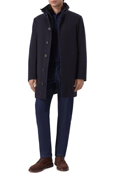 Пальто из кашемира и шерсти KITON синего цвета по цене 1235000 руб., арт. UW2516CV0462L, фото 2 Пальто из кашемира и шерсти KITON, арт. UW2516CV0462L, фото 2