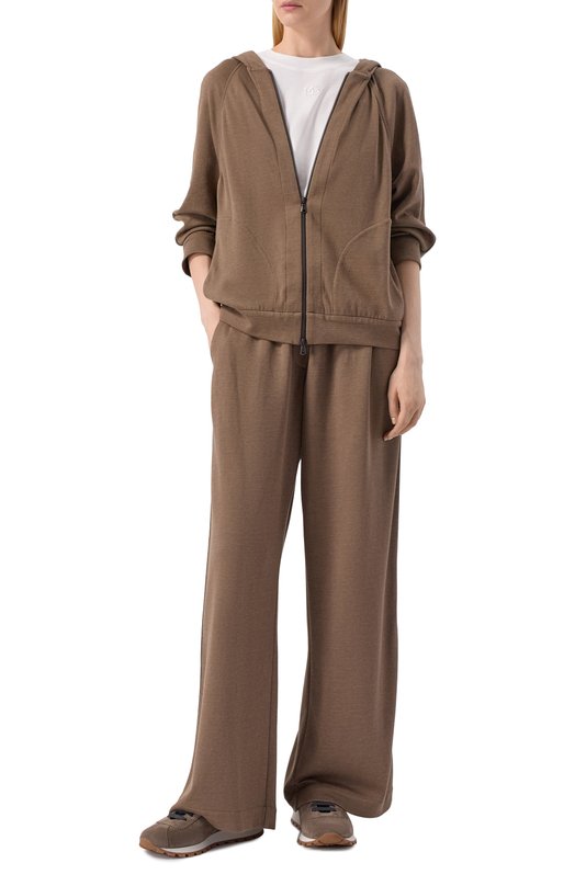 Замшевые кроссовки Brunello Cucinelli MZSFG2110P Коричневый  MZSFG2110P Фото 2