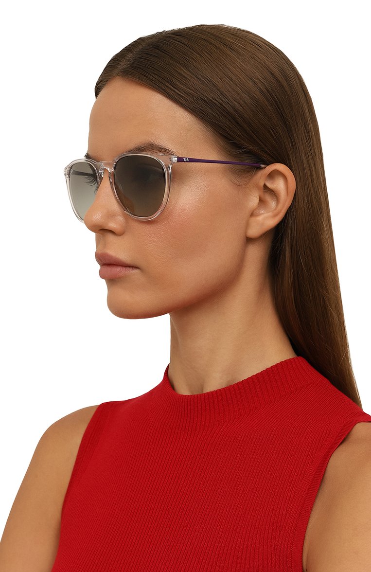 Женские солнцезащитные очки RAY-BAN прозрачного цвета, арт. 4171-651611 | Фото 2 (Региональные ограничения белый список (Axapta Mercury): Не проставлено; Нос: Не проставлено; Материал: Пластик; Тип очков: С/з; Очки форма: Круглые; Оптика Гендер: оптика-женское)