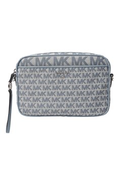 Женская сумка jet set MICHAEL MICHAEL KORS голубого цвета, арт. 32T2ST9C7I | Фото 1 (Сумки-технические: Сумки через плечо; Материал сплава: Проставлено; Ремень/цепочка: На ремешке; Материал: Текстиль; Драгоценные камни: Проставлено; Размер: small)