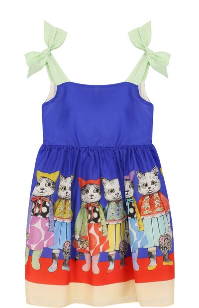 Шелковый сарафан с принтом и бантами GUCCI, арт. 501287/ZBS29, фото 1