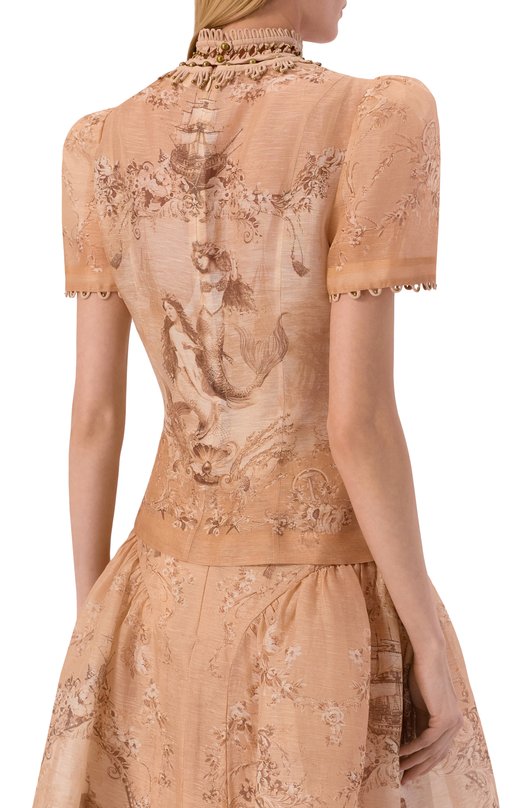 Льняной топ Zimmermann 6942TC261 Бежевый  6942TC261 Фото 4