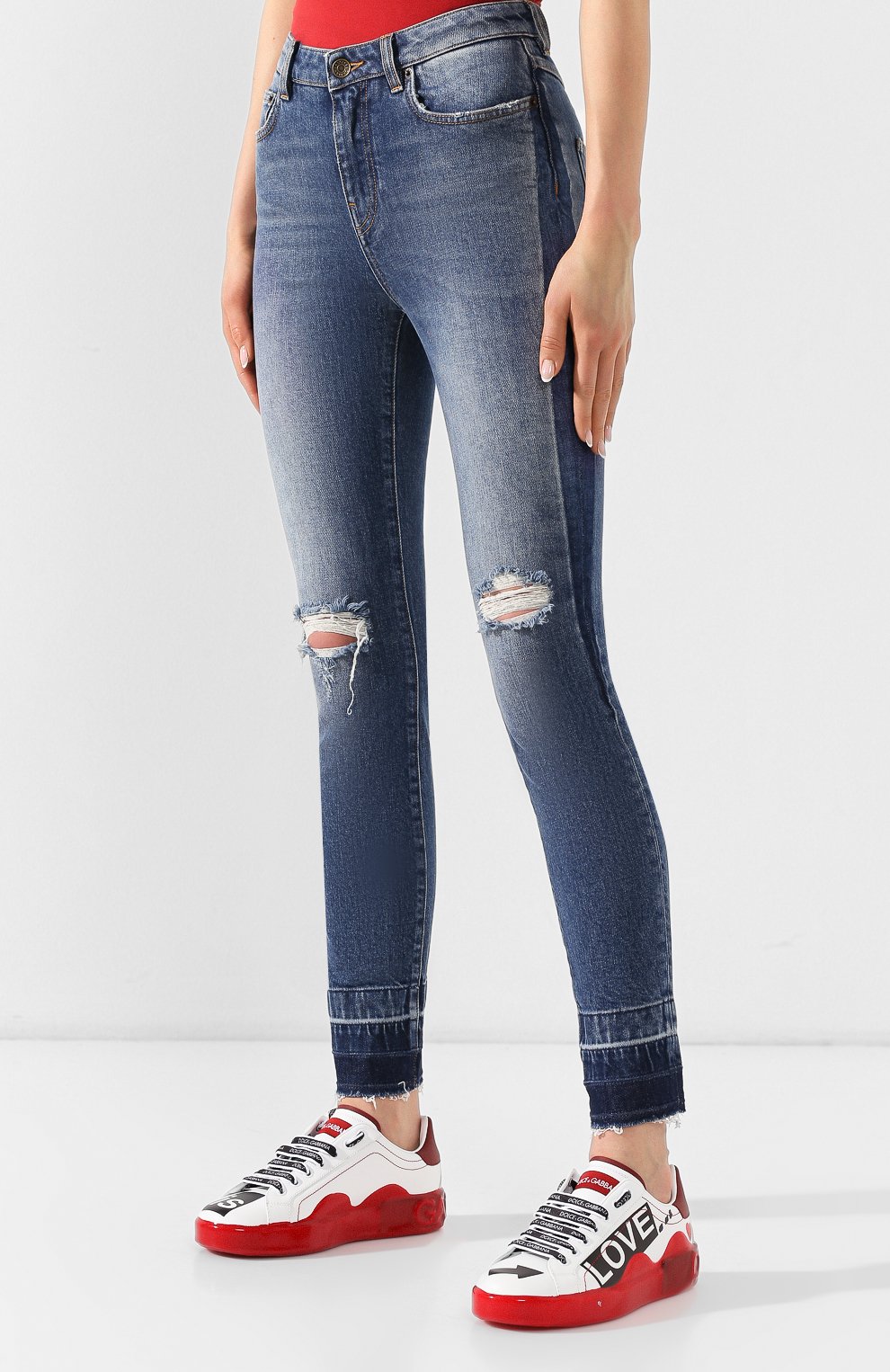 Джинсы с потертостями DOLCE & GABBANA, арт. FTAQ1D/G885W, фото 3