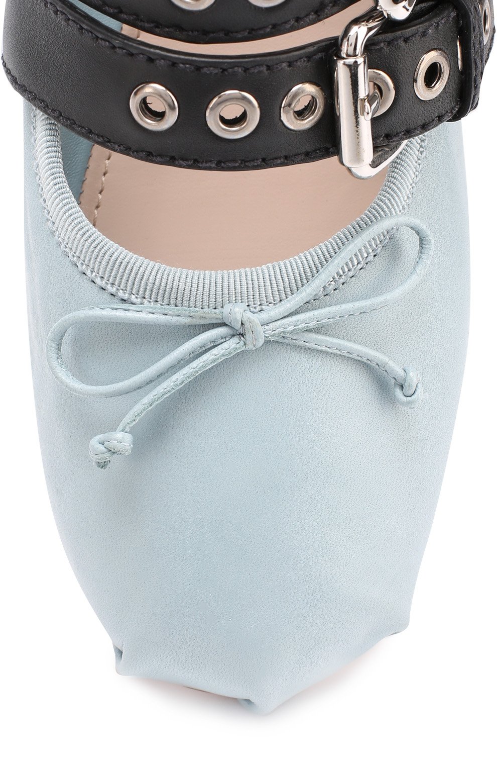 Кожаные балетки с лентами на щиколотке MIU MIU, арт. 5F466A/3I2X, фото 4