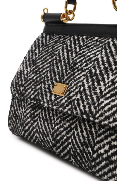 Сумка sicily medium DOLCE & GABBANA черно-белого цвета по цене 229000 руб., арт. BB6003/BH250, фото 3 Сумка sicily medium DOLCE & GABBANA, арт. BB6003/BH250, фото 3