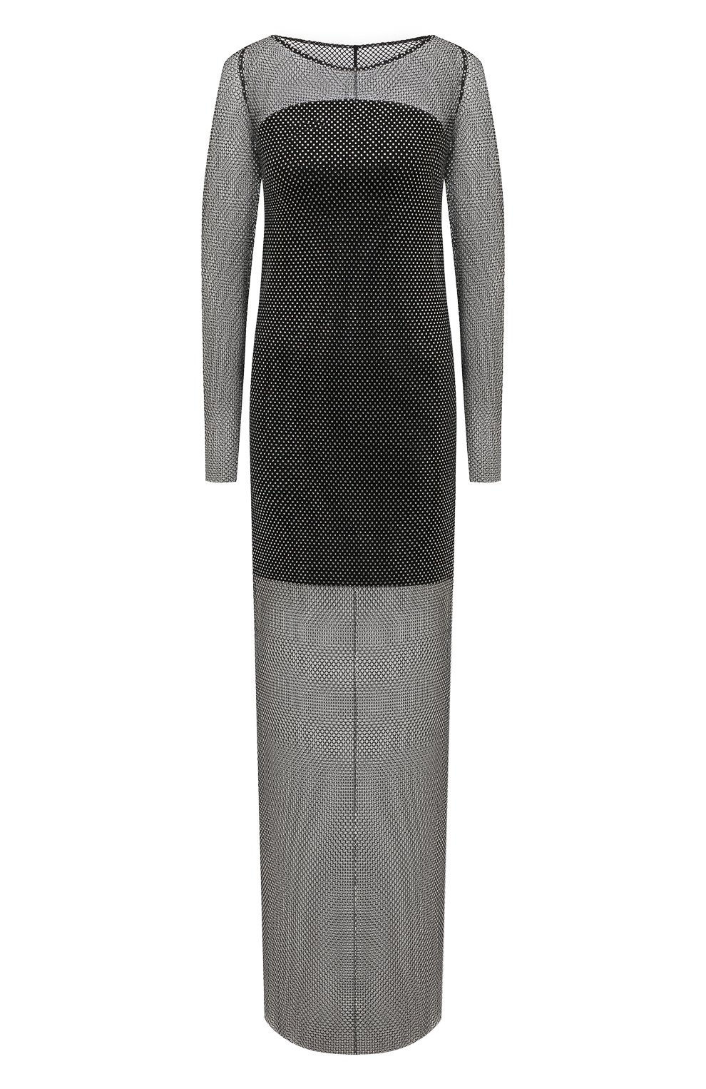 Платье с отделкой стразами VNINE черного цвета по цене 127500 руб., арт. VN-06/DRESS, фото 1 Платье с отделкой стразами VNINE, арт. VN-06/DRESS, фото 1