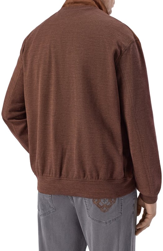 Комбинированный кардиган Cortigiani 4AG652 Коричневый  4AG652 Фото 4