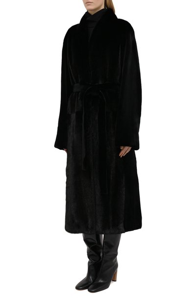 Шуба из меха норки YVES SALOMON, арт. 7WYM75720VLVR/BLACK/50, фото 3