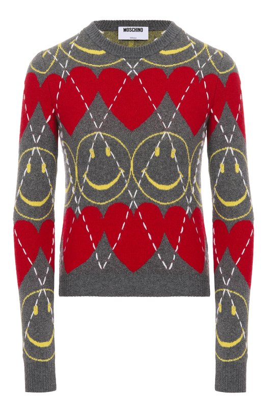 Пуловер из шерсти и вискозы Moschino A0923/5502 Серый A0923/5502