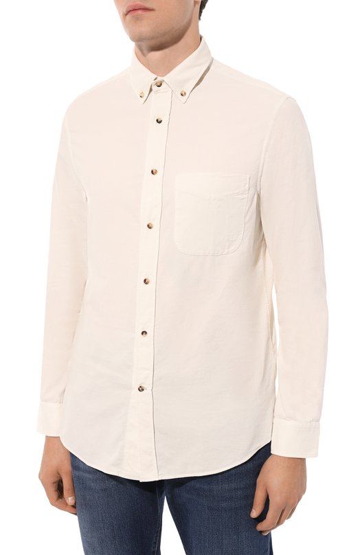Вельветовая рубашка Brunello Cucinelli ML6880606 Кремовый  ML6880606 Фото 3