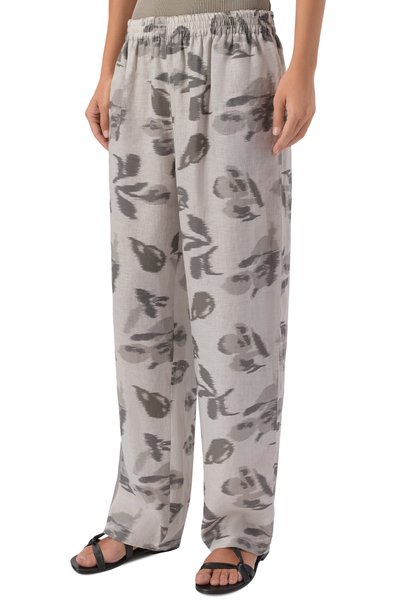 Льняные брюки EMPORIO ARMANI светло-серого цвета по цене 59500 руб., арт. EW004953/AF26966, фото 3 Льняные брюки EMPORIO ARMANI, арт. EW004953/AF26966, фото 3