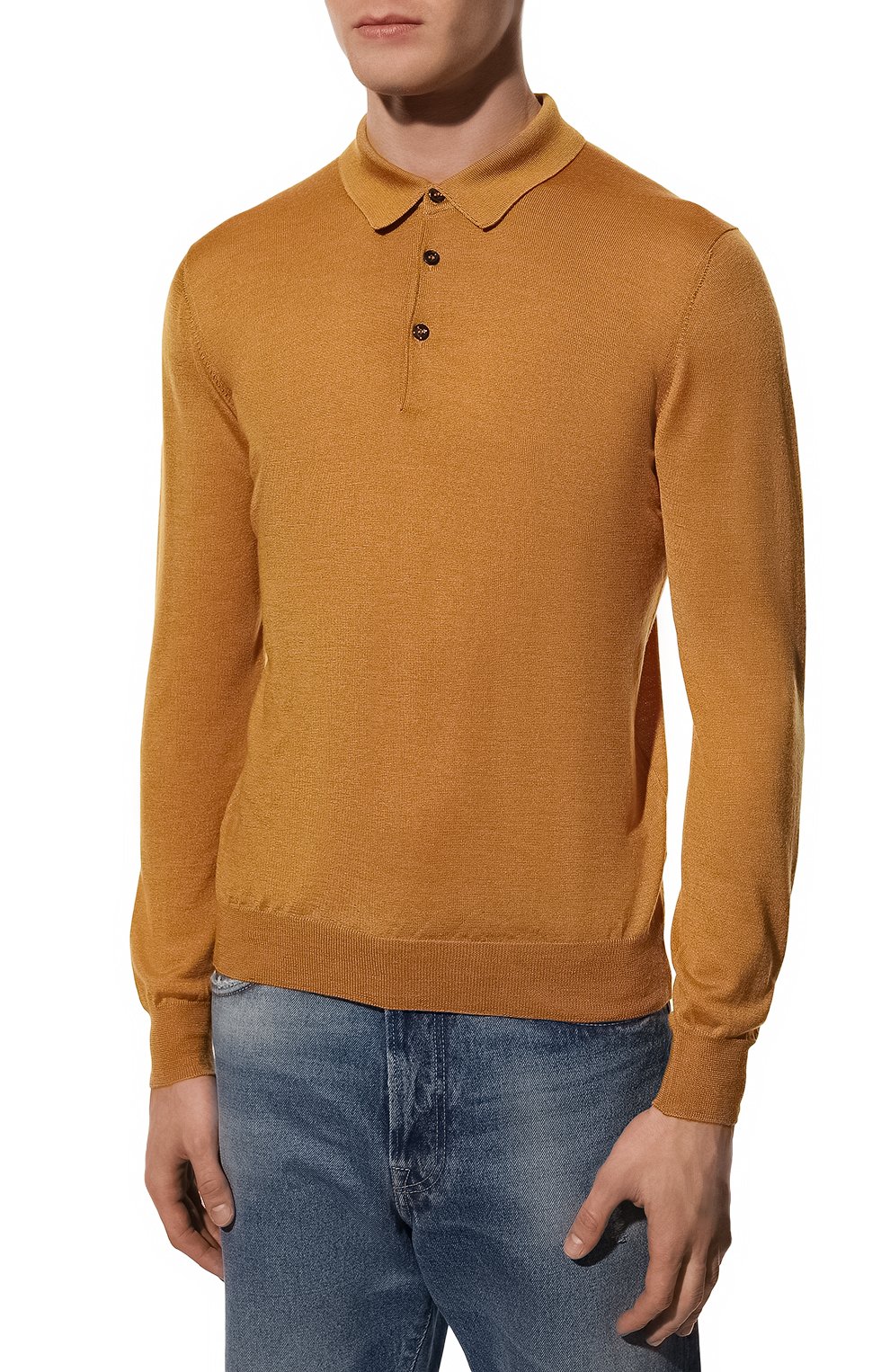 Поло из шерсти и шелка GRAN SASSO желтого цвета по цене 34200 руб., арт. 57132/13190, фото 3 Поло из шерсти и шелка GRAN SASSO, арт. 57132/13190, фото 3