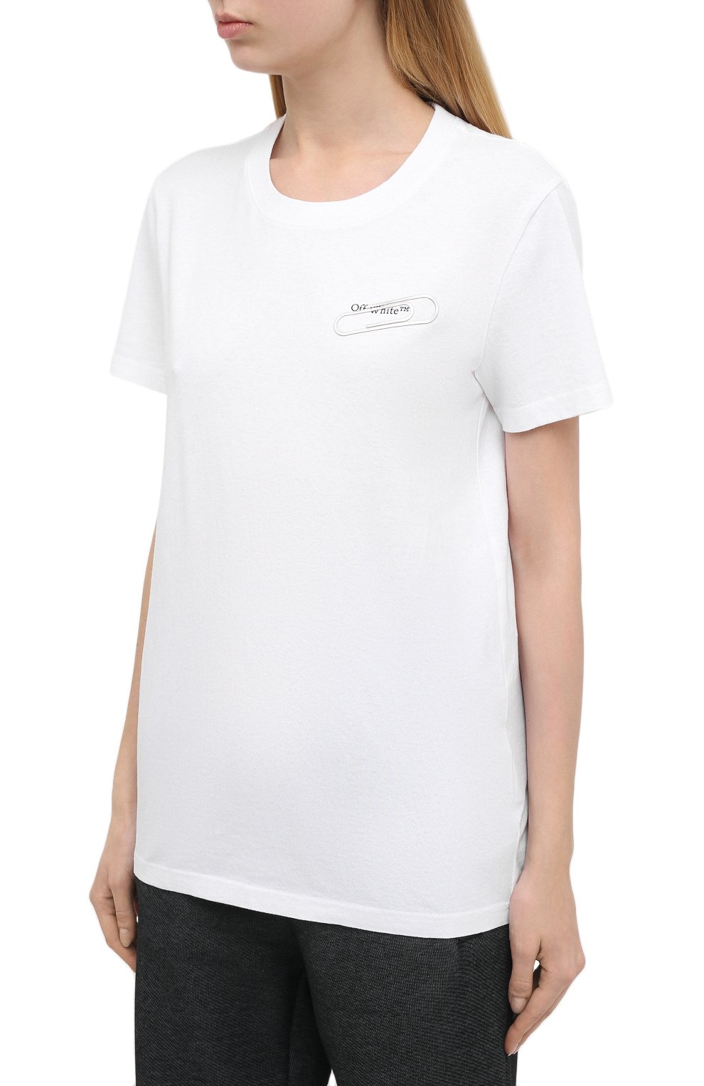 Хлопковая футболка OFF-WHITE белого цвета по цене 18750 руб., арт. 0WAA049E20JER0030110, фото 3 Хлопковая футболка OFF-WHITE, арт. 0WAA049E20JER0030110, фото 3