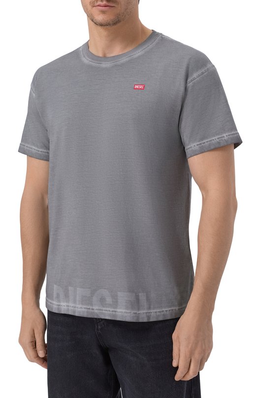 Хлопковая футболка Diesel A18739/0IKBQ Серый  A18739/0IKBQ Фото 3