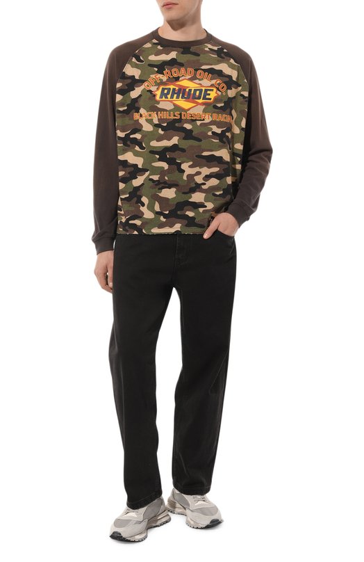 

Хлопковый лонгслив Rhude, Хаки