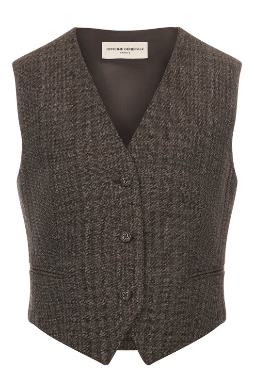 Шерстяной жилет Officine Generale W25WTLG404 Коричневый W25WTLG404
