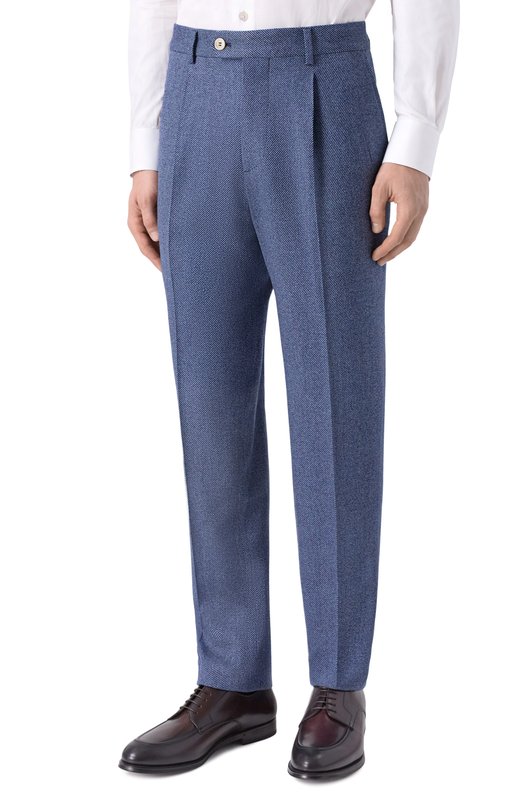 Шерстяной костюм Brunello Cucinelli MV414LDWH Голубой  MV414LDWH Фото 4