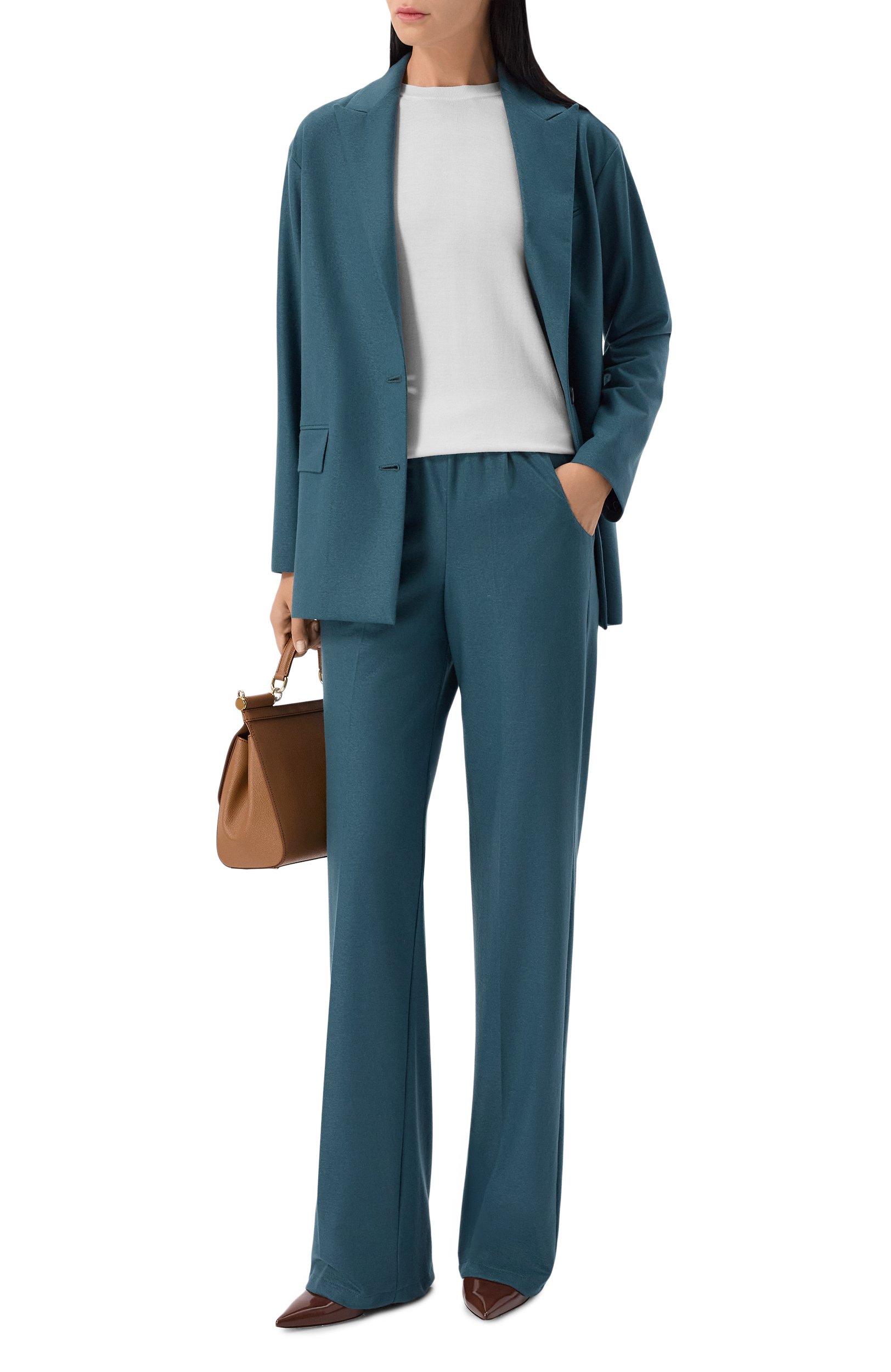 Кашемировые брюки KITON бирюзового цвета по цене 427000 руб., арт. D48122K0173I, фото 2 Кашемировые брюки KITON, арт. D48122K0173I, фото 2