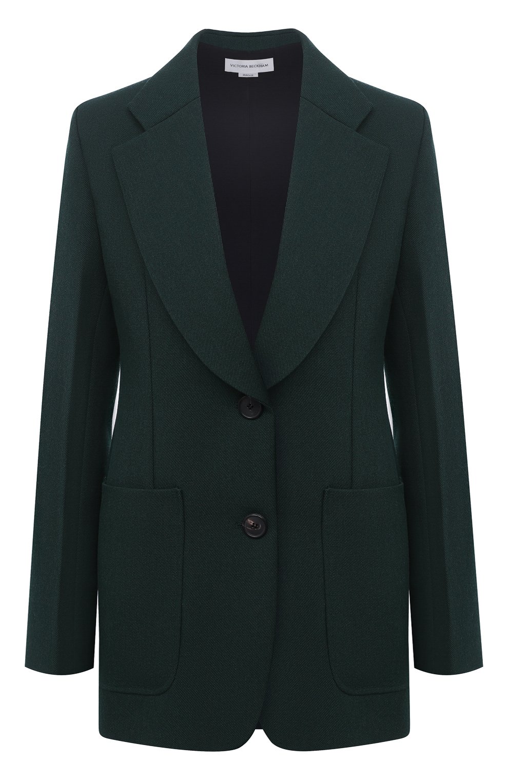 Шерстяной жакет VICTORIA BECKHAM зеленого цвета по цене 186000 руб., арт. 1320WJK001476E, фото 1 Шерстяной жакет VICTORIA BECKHAM, арт. 1320WJK001476E, фото 1