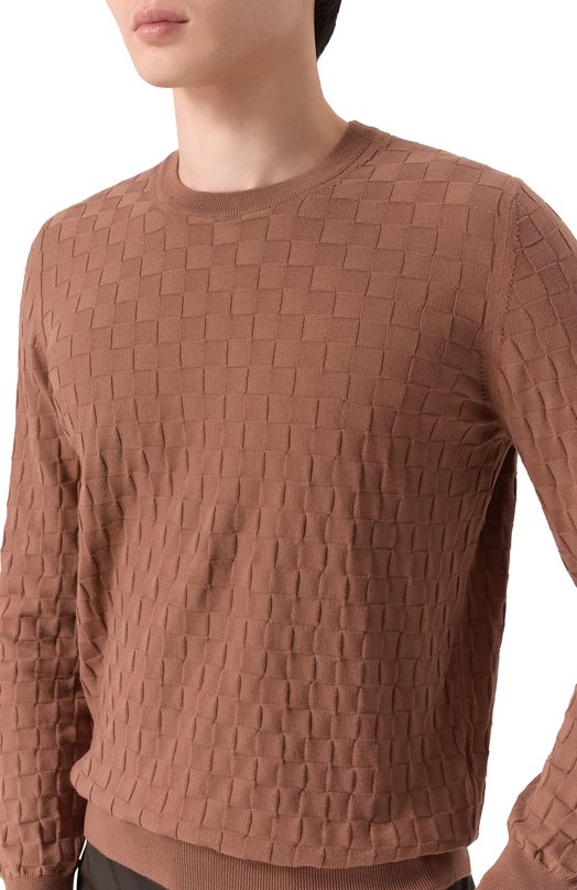 Хлопковый джемпер Gran Sasso 57109/18040 Коричневый  57109/18040 Фото 5