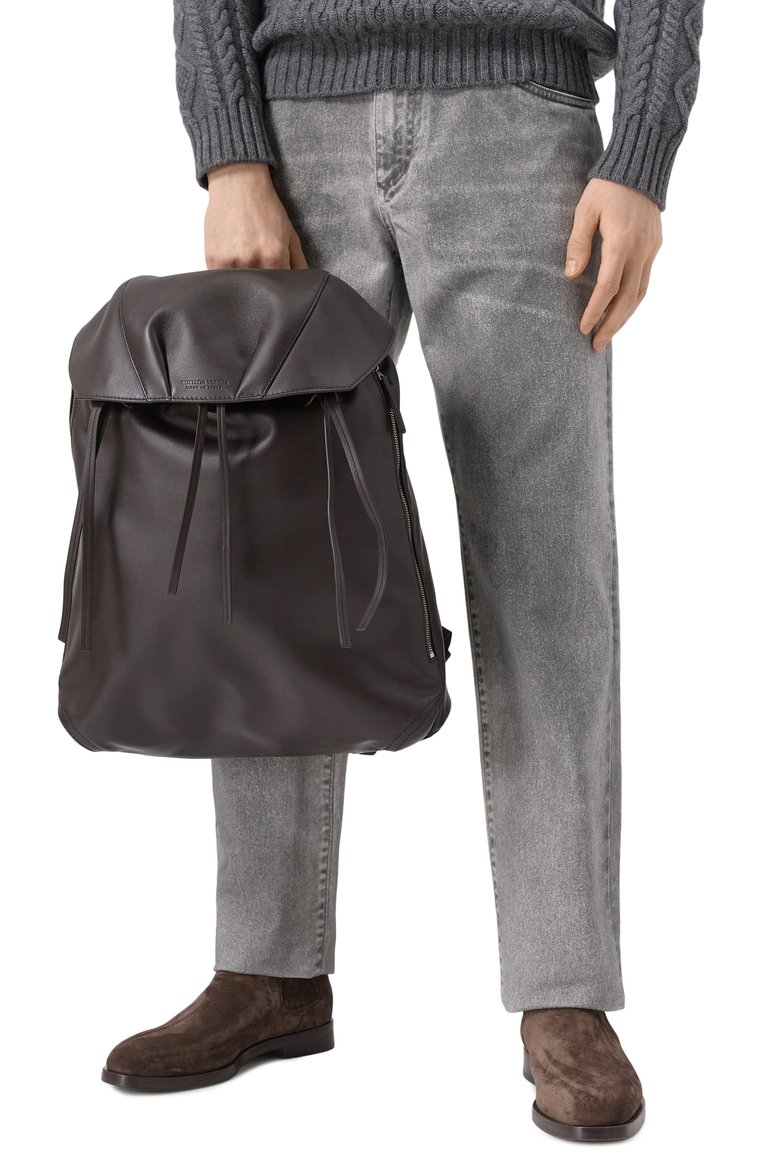 Мужской рюкзак ryder BOTTEGA VENETA темно-коричневого цвета, арт. 807748 V4O93 | Фото 2 (Размер: large; Материал: Натуральная кожа; Сумки-технические: Рюкзаки - большие; Стили: Кэжуэл)