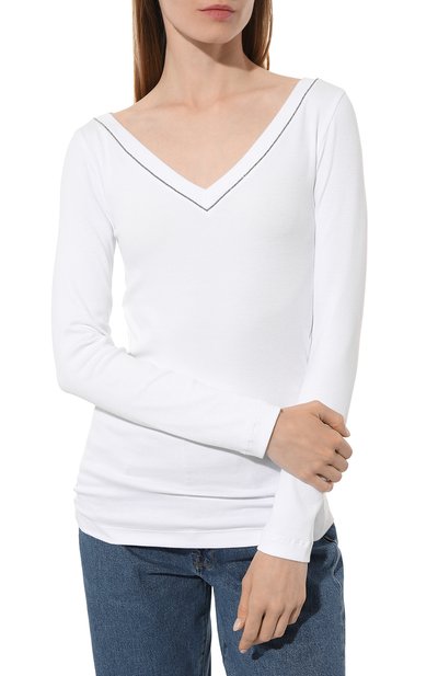 Хлопковый лонгслив BRUNELLO CUCINELLI, арт. MPTC8BJ302, фото 3