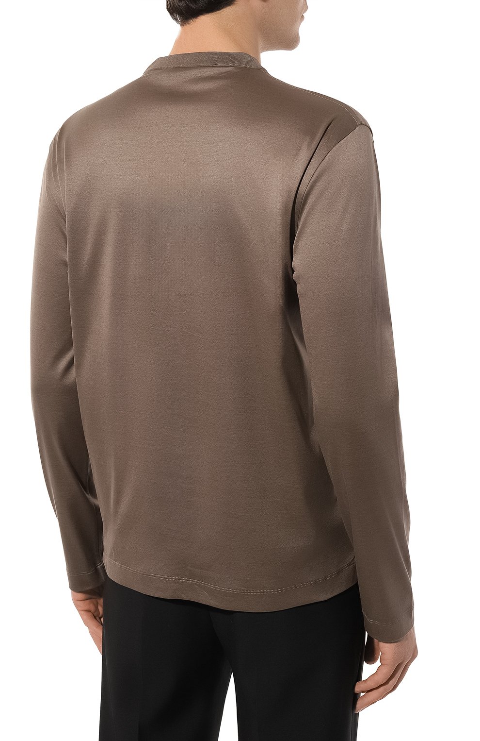 Хлопковый лонгслив STEFANO RICCI коричневого цвета по цене 63300 руб., арт. K101029G01/T23351, фото 4 Хлопковый лонгслив STEFANO RICCI, арт. K101029G01/T23351, фото 4